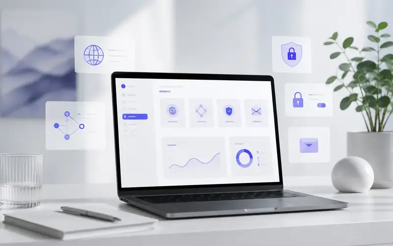 Sichere Website-Technik mit Domain, SSL und Hosting-Verwaltung