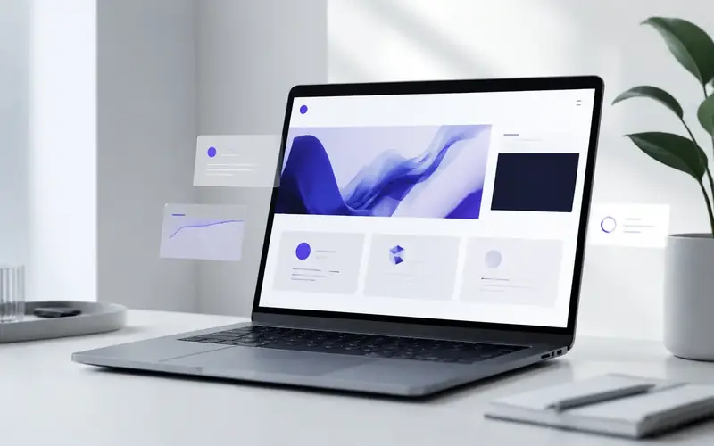 Modernes responsives Website-Design auf einem Laptop